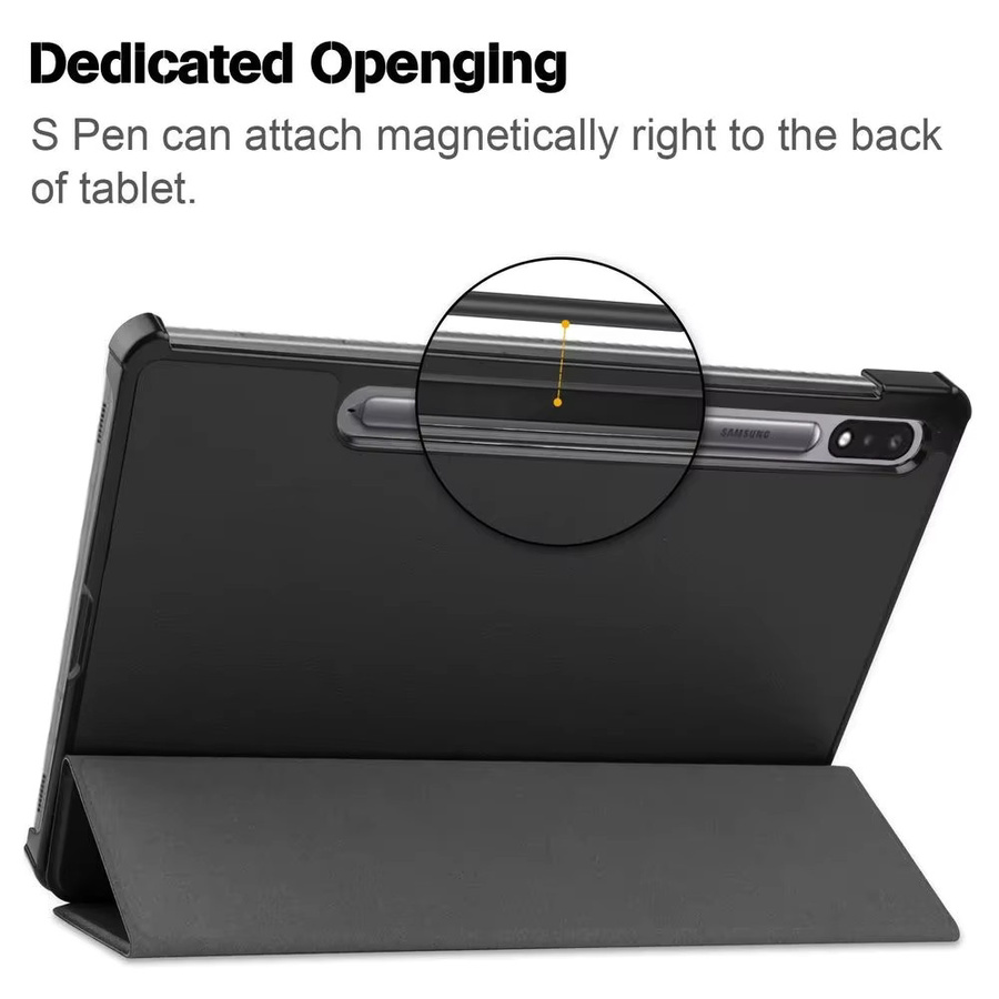 Samsung Magnetische Dreifach-Faltbare Standhülle für Galaxy Tab S8 S7 Plus S7 FE S9 S6 Lite Case in Grau - Bild 2