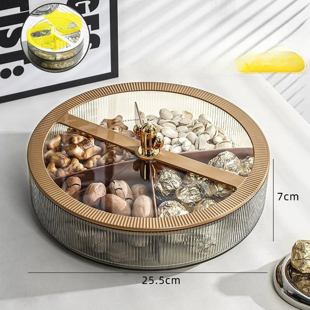 Yiran Furniture Obstplatte aus Kunststoff für Nüsse und Snacks, Transparent, B/T/H: 25,5 x 12,0 x 12,0 cm - Bild 1