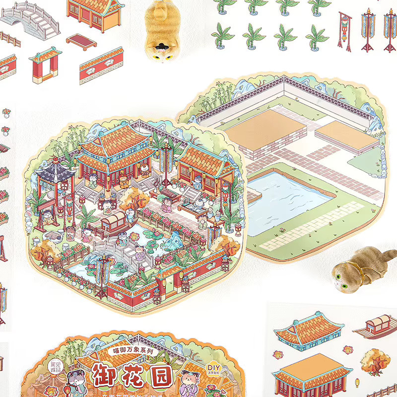 Wanxiang Landschaftsaufkleber Serie 3D-stereoskopisch DIY-Landschaftsaufkleber aus Papier in Mehrfarbig - Bild 3