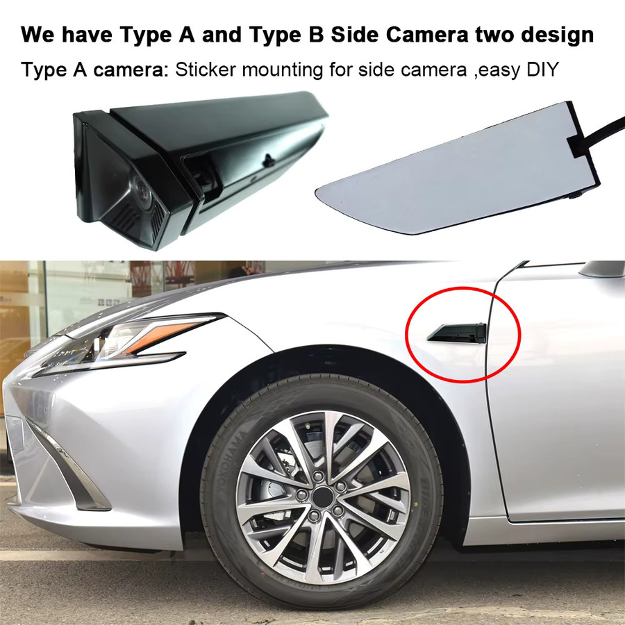 Carsanbo Digitales Seitenansicht-Kamerasystem mit 5,89 Zoll Touchscreen-Monitor, AHD 1080P Full HD, DVR, AI BSD Funktion, Schwarz - Bild 4