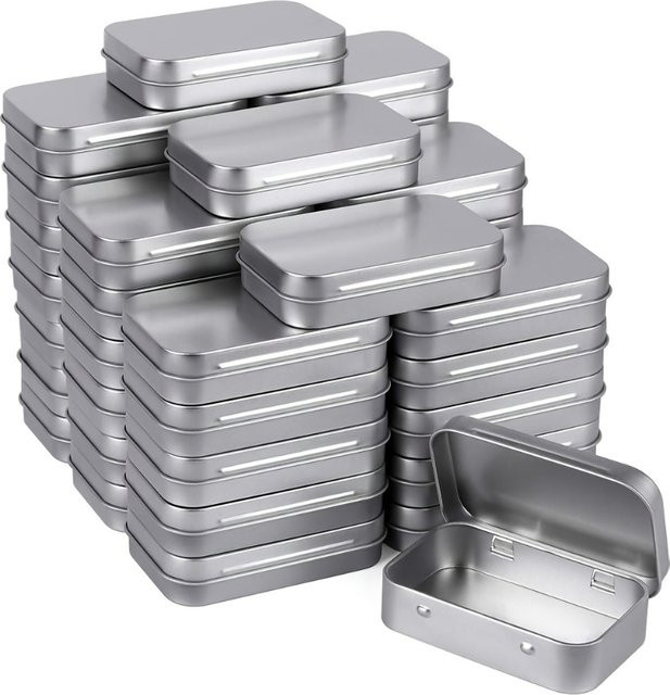40er-Pack PGY Aluminium-Aufbewahrungsboxen mit Klappdeckel und Griffen, silberne rechteckige Blechbehälter als Organizer für kleine Gegenstände - Bild 1