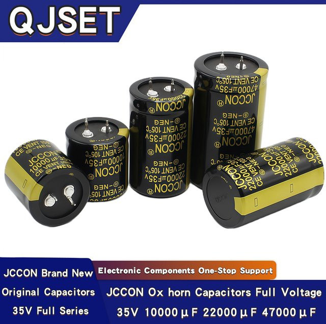 QJSET Ox Horn Audio-Kondensatoren für Leistungsverstärker und Stromversorgung, Schwarz - Bild 1