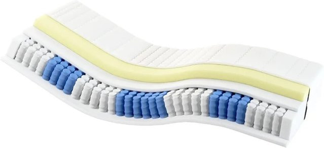 AM Qualitätsmatratzen Visco-Taschenfederkernmatratze mit Viscoschaum, Klimafaser und TENCEL Lyocell, Weiß, B/T: 180 x 200 cm, H: 24 cm, Härtegrad H2 - Bild 1