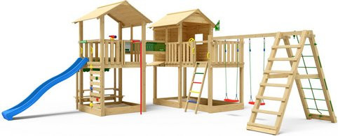 JUNGLE GYM Spielturm Botan in Blau und Grün, B/T/H: 632 x 651 x 318 cm - Bild 1