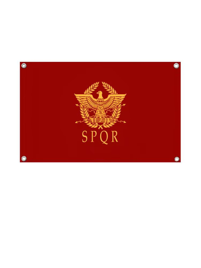 R-Roman E-Empire Flagge als dekoratives Banner in Rot, Rechteckig, B/H: 70 x 50 cm - Bild 6