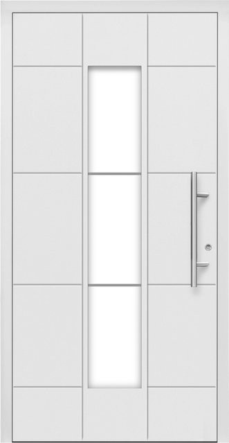 Aluminium-Haustür Splendoor Moderno M350/B mit Glaseinsatz Weiß Anschlag Rechts B: 110 cm, H: 210 cm - Bild 1