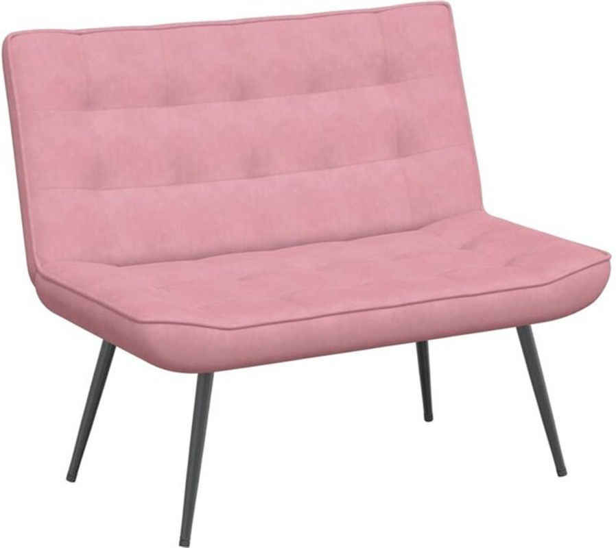 Vidaxl Sitzbank mit Rückenlehne aus Samt in Rosa, Modernes Design, B/T/H: 110 x 74 x 84 cm - Bild 1