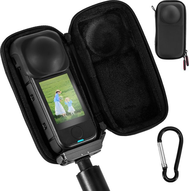 Insta360 X4 Air Hartschalen-Tragetasche in Schwarz mit Karabiner zur Aufbewahrung und zum Schutz auf Reisen - Bild 1