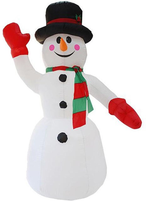 Igeteck Aufblasbare Weihnachts-Schneemann-Dekoration mit LED-Beleuchtung, Weiß, Höhe: 243,84 cm - Bild 1