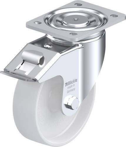 Blickle Lenkrolle LH-PO 160G-FI mit Feststeller, Rad-Durchmesser: 16 cm, Tragfähigkeit: 450 kg, Farbe: Weiß - Bild 1