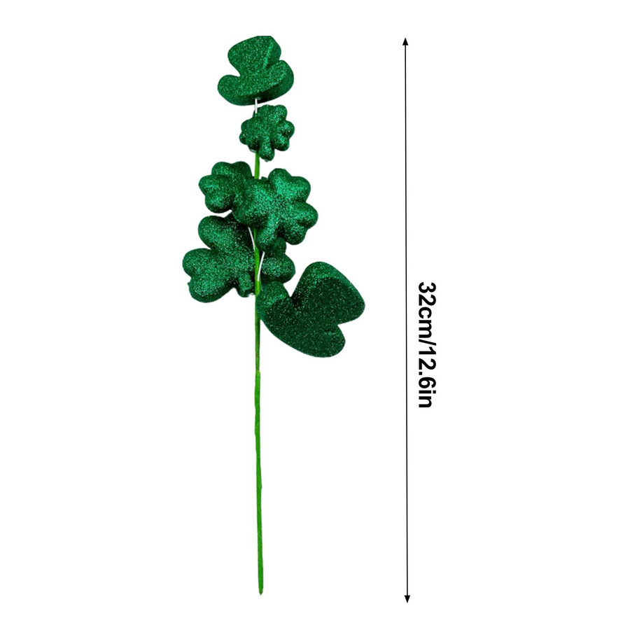 OutsideWorld St. Patrick's Day Dekoration Künstliche Klee Pflanzenzweige in Grün, Höhe: 32,0 cm, Breite: 4,0 cm - Bild 1