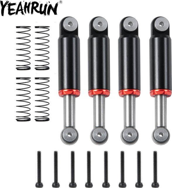 YEAHRUN Stoßdämpfer Interne Feder, 4-teiliges Set, 1:24, Metall, Schwarz - Bild 1