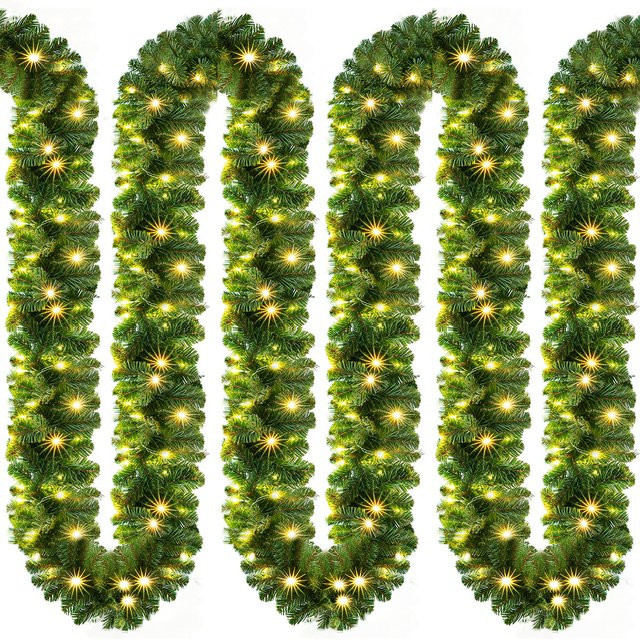 Casaria LED Weihnachtsgirlande in Grün mit warmweißem Licht, 5 m Länge, für Indoor und Outdoor geeignet - Bild 1