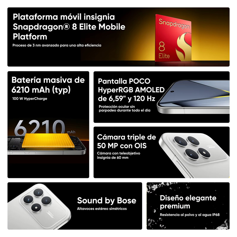 Xiaomi POCO F8 Pro 5G Smartphone Globale Version, Black, 256 GB, 6,59 Zoll AMOLED-Display, NFC - Bild 2