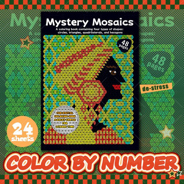 Mystery Mosaike Pixel Art Malbuch für Entspannung mit bunten Graffiti-Motiven in Multicolor - Bild 1