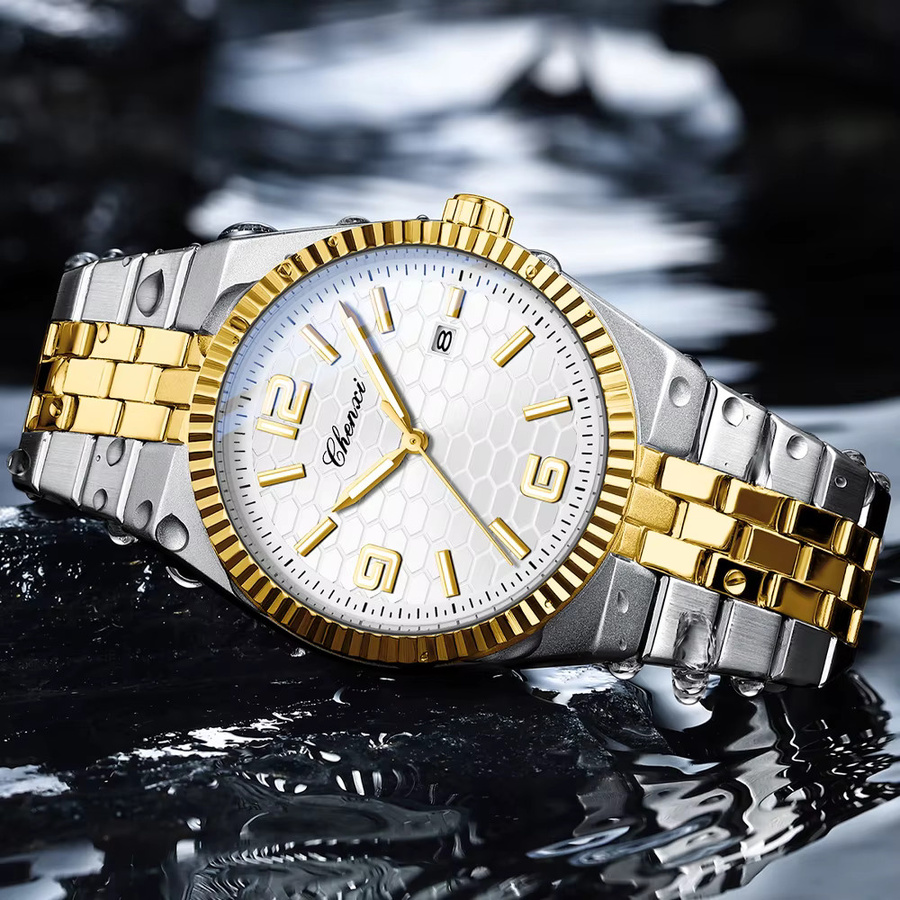 CHENXI Armbanduhr Edelstahl, Quarz, Datum, Wochentag, Herren - Bild 2