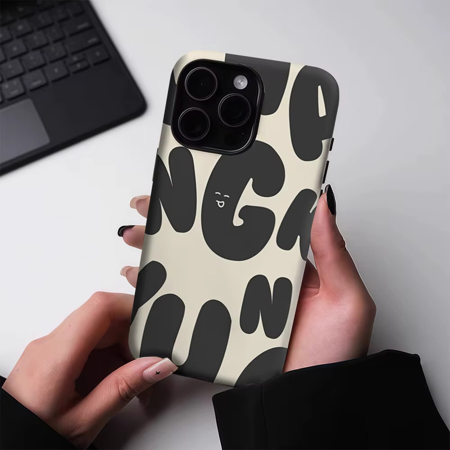 Potdemiel Buchstaben-Handyhülle für iPhone 17 16 15 14 13 Pro Max Plus mit Magnetfunktion und robustem Doppel-Schicht-Schutz - Bild 4