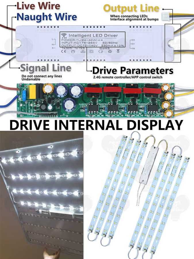 RF 2,4G Remote LED Treiber für Dual-Farben-Lampen, 20-40W/40-60W, 220mA/230mA, Beleuchtungstransformator AC176-265V - Bild 2