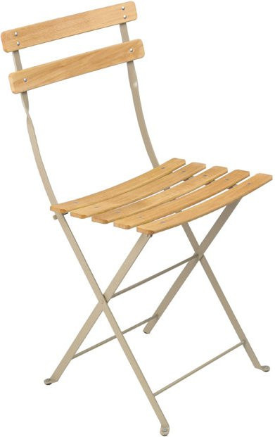 Fermob Bistro Naturel Klappstuhl in Beige aus pulverbeschichtetem Stahl und Bucheholz - Bild 1