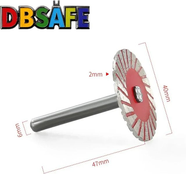 Sanke Rescue Trennscheibe mit 40 mm Durchmesser und 6 mm Schaft für Kreissägen zum Schleifen von Holz, Metall, Stein, Granit und Marmor in Rot - Bild 1