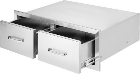 VEVOR Kamintür aus Edelstahl in Doppelschicht für BBQ Island, B/H/T: 75 x 50 x 25 cm - Bild 1