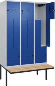 C+P Z-Spind Classic PLUS Sitzbank mit 6 Fächern und Sicherheits-Drehriegel, Buche-Hartholz, B/T/H: 212 x 120 x 81,5 cm - Bild 1