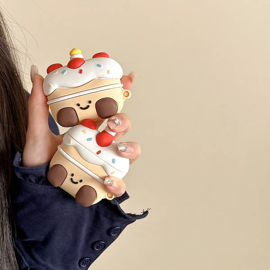 ZHANZHI Cartoon Kopfhörer Tasche als Schutzhülle für AirPods 1 2, AirPods Pro, AirPods 3 und AirPods Pro 2 in Beige und Multicolour - Bild 2