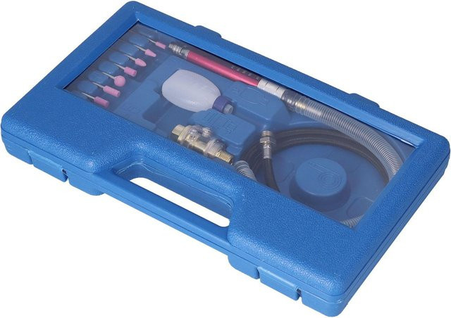 TOMTOP JMS 17-teiliges Air Micro Grinder Kit pneumatisches Mini-Bleistift-Polierwerkzeug zur Schmuckreinigung in Blau - Bild 1