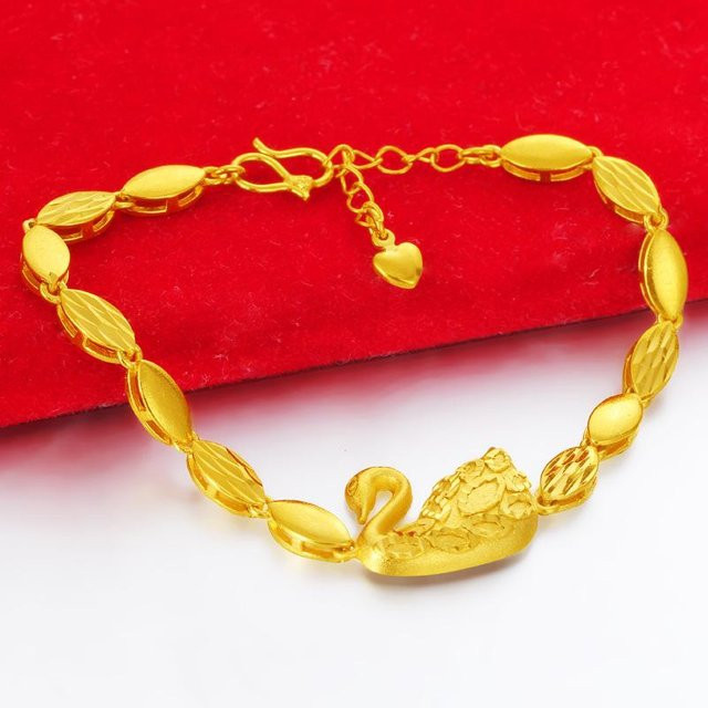 Armband sandgestrahlt, vergoldetes Messing, Damen - Bild 1