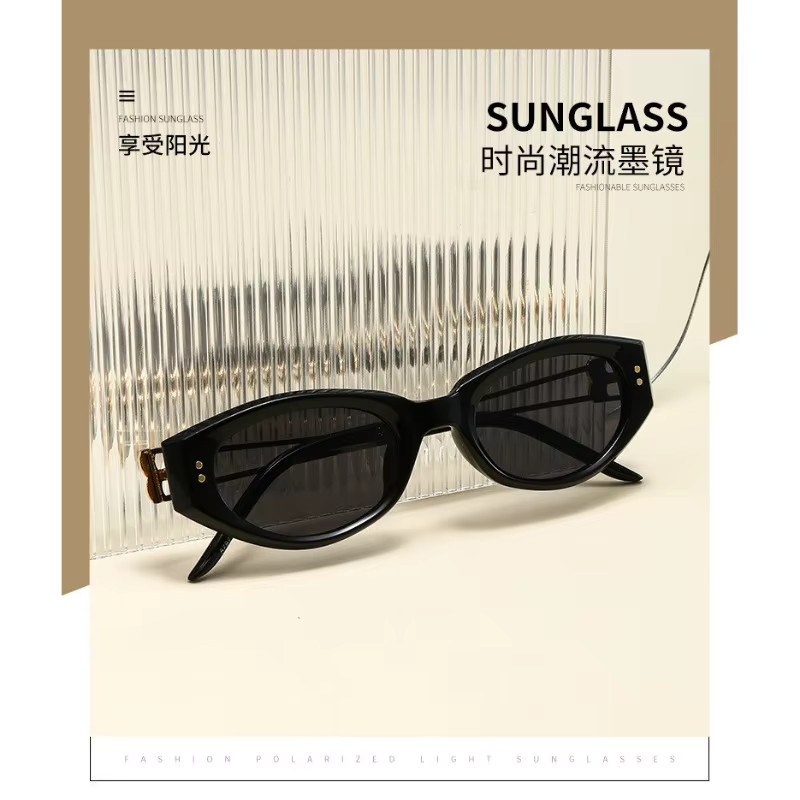 Samjune Cat-Eye Sonnenbrille, Vollrand, schwarz - Bild 4