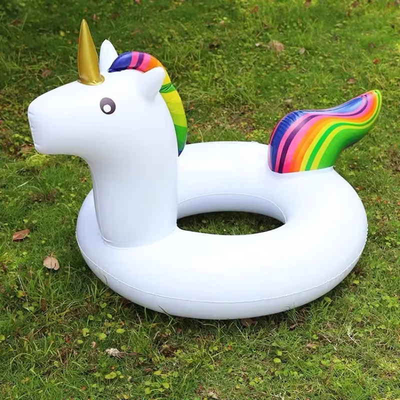 Aufblasbarer Einhorn Schwimmring in Cartoon-Form für Kinder und Erwachsene aus verdicktem PVC für Pool und Strand - Bild 5