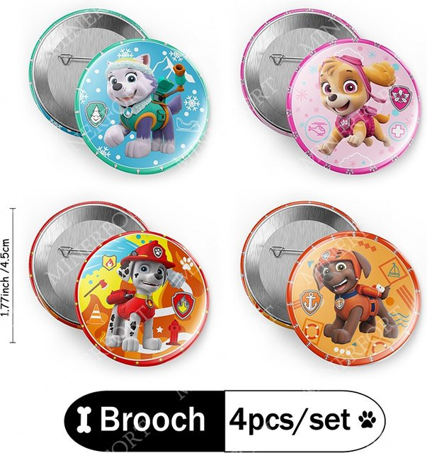 Paw Patrol Brosche, Kinder, rund - Bild 1