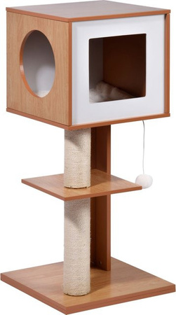 Dobar Kratzbaum Susy in Braun mit Katzenhöhle und integriertem Spielzeug, B/T/H: 49 x 40 x 91 cm