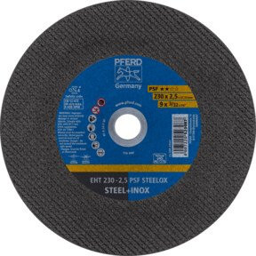 PFERD Trennscheibe EHT PSF STEELOX Universallinie für Stahl und Edelstahl, Durchmesser: 230 mm, Dicke: 2,5 mm, Bohrung: 22,23 mm, Farbe: Grau - Bild 1