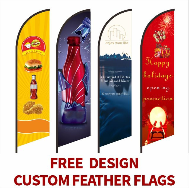 Funtalk Strand-Feder-Flagge mit individuellem Textdruck für Außenwerbung und Dekoration - Bild 1