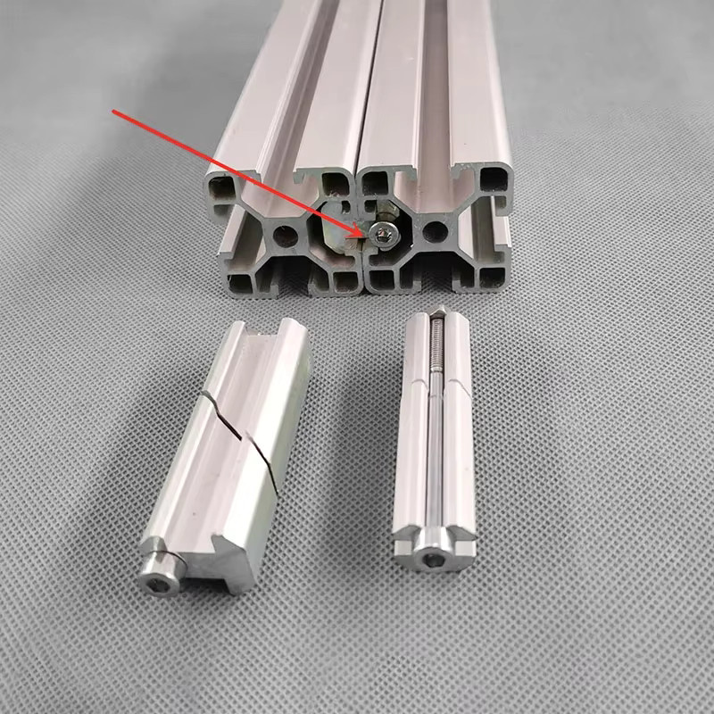 Parallelverbinder aus Aluminium für Aluminiumprofile, silberfarbener Docking-Fixierblock als gerader Klemmverbindungsverschluss, 1 Stück - Bild 3