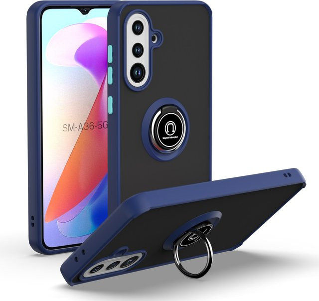 Stoßfeste Magnetische Ring Ständer Handyhülle TEXT ME für Samsung Galaxy A16 A20 A21 A22 A36 A51 S10 S21 S22 Plus in Schwarz - Bild 1