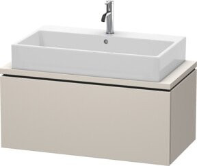 Duravit Waschtischunterschrank Compact L-Cube in Tau Matt Beige für Konsole mit 1 Auszug, B: 92 cm, T: 47,7 cm, H: 40 cm - Bild 1