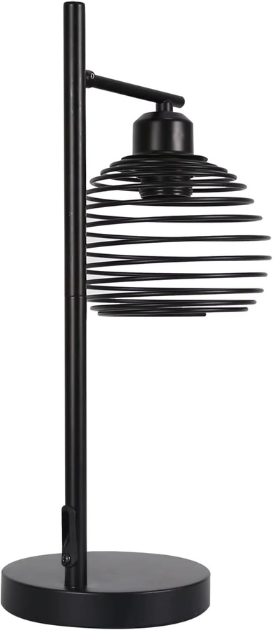 Vintage Tischlampe in Schwarz aus Metall im Industrial Design mit E27 Fassung für Schlafzimmer, Wohnzimmer oder Büro, max. 60W - Bild 3