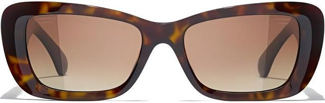 CHANEL Sonnenbrille, Acetat, Vollrand, Square, Damen, schwarz, braun - Bild 1