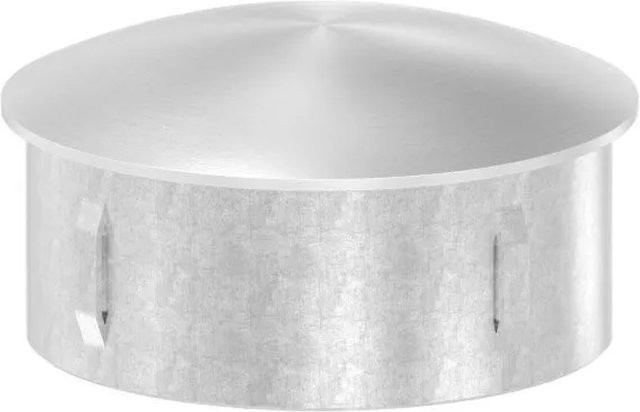 FeNau Einsteckkappe aus V4A Edelstahl in Silber für Rohre mit Ø 76,1 mm und 2,0-2,5 mm Wandstärke, gewölbt - Bild 1