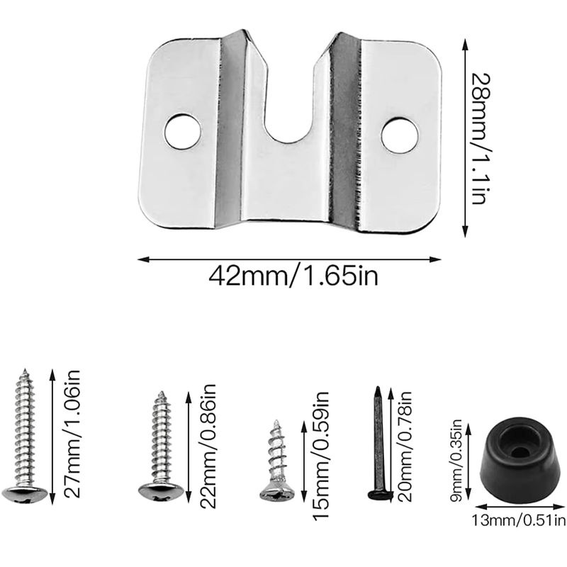 Toorise Dart Board Halterung Set, 10er Pack U-förmige Wandmontage in Silber mit 3 Pads - Bild 5