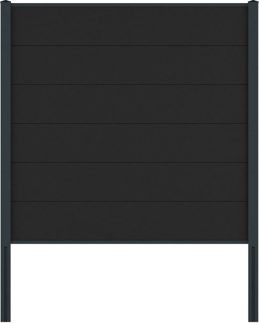 Vidual WPC-Sichtschutzzaun Comp-co blickdicht Anthrazit Höhe: 1,8 m, Breite: 10,73 m - Bild 1