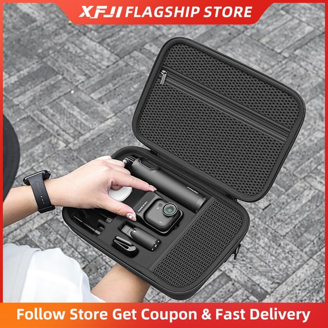 XFJI Tragetasche für Insta360 GO Ultra Action Kamera, Schutzhülle und Reisehandtasche für Kamera-Zubehör, Schwarz - Bild 1