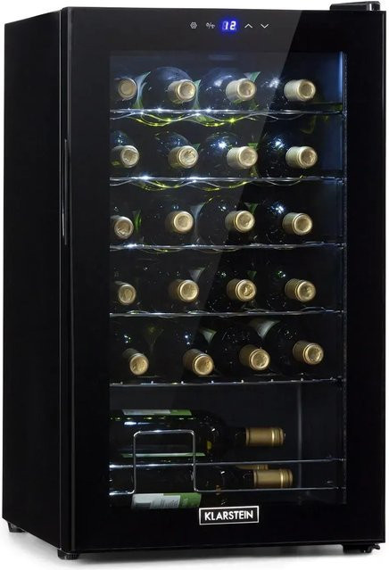 Klarstein Shiraz 24 Uno Weinkühlschrank Schwarz mit 63 l Fassungsvermögen und Touch-Bedienfeld - Bild 1