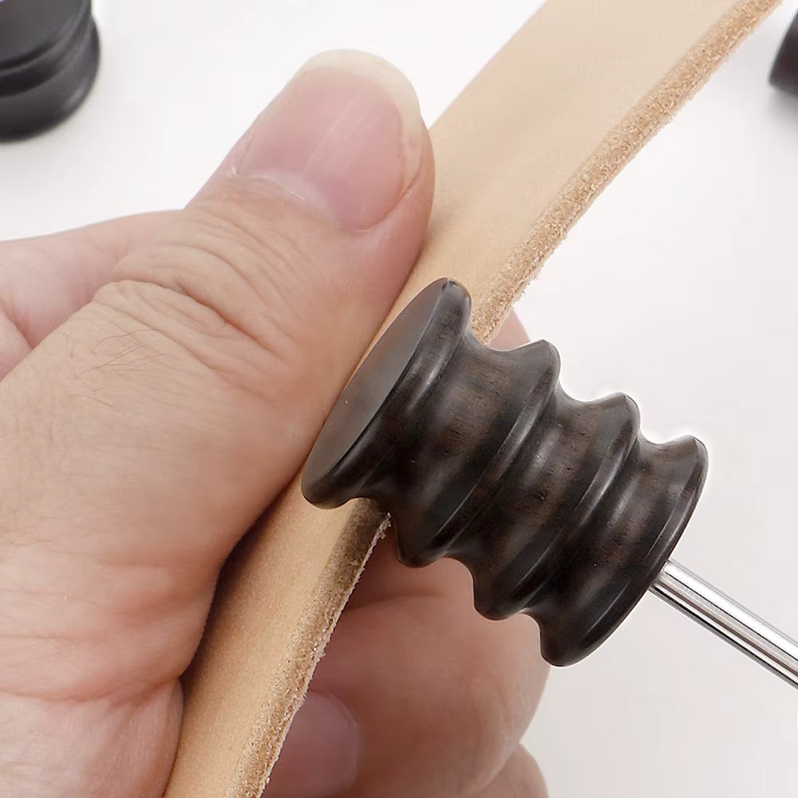 QJH 1-teiliges Leder-Polierwerkzeug mit spitzer Spitze und mehreren Rillen-Polierspitzen für glatte Kanten bei Lederhandwerksprojekten - Bild 3