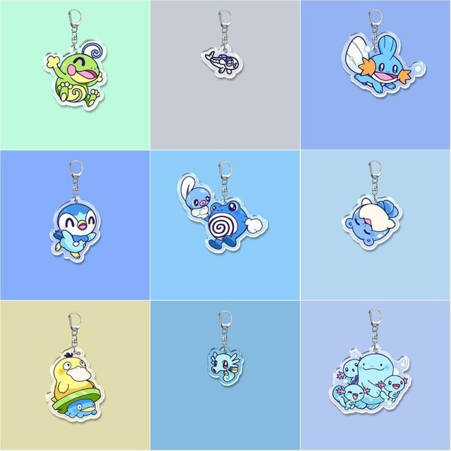 Keeppley Pokémon Mudkip Horsea Poliwag Piplup Marill Seel Psyduck Lotad, Schlüsselanhänger, Set / Bundle - Bild 1