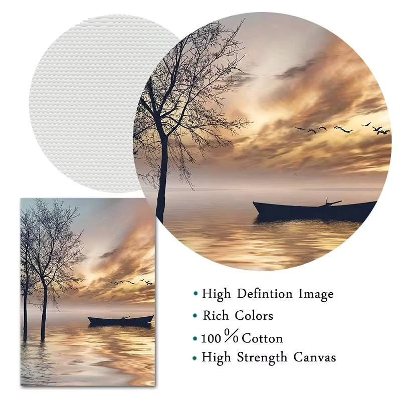 Potdemiel Wandkunst Leinwand Poster im Skandinavischen Stil mit Meereslandschaft und Naturmotiv, Mehrfarbig - Bild 2