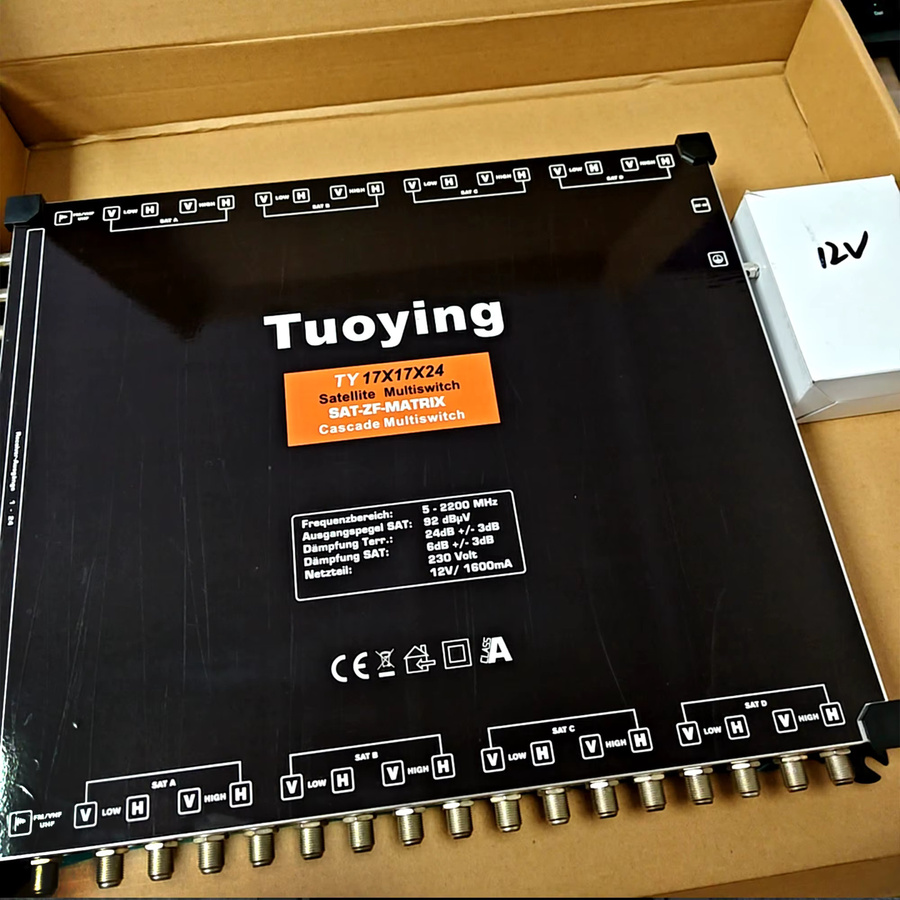 Tuoying Kaskaden-Satelliten-Multiswitch in Schwarz, B/T/H: 17 x 17 x 24 cm - Bild 4