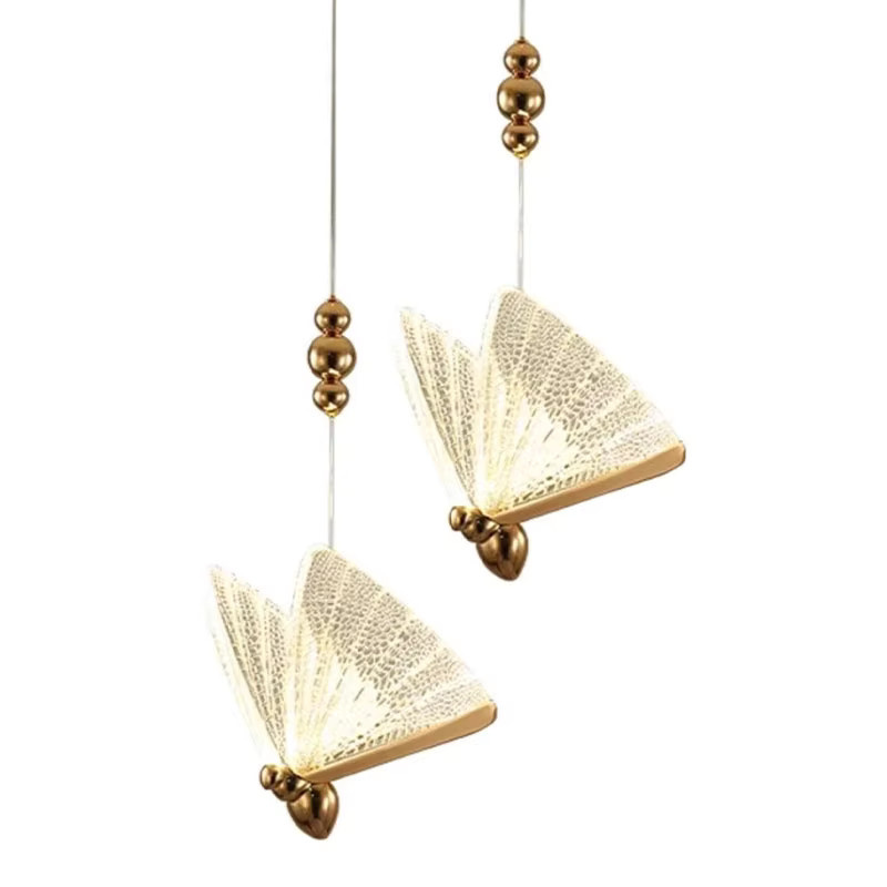 Vikotou LED-Pendelleuchte in Gold/Messing für Küche, Flur und TV-Hintergrund, moderne Hängeleuchte aus Metall mit warmweißem Licht - Bild 5